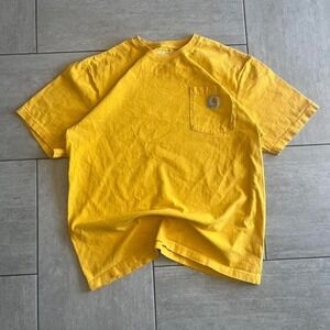 Yellow Carhartt pocket tee #skater